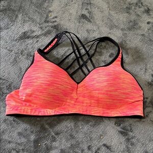 Women’s Strappy Sports Bralette - Neon Pink/Orange